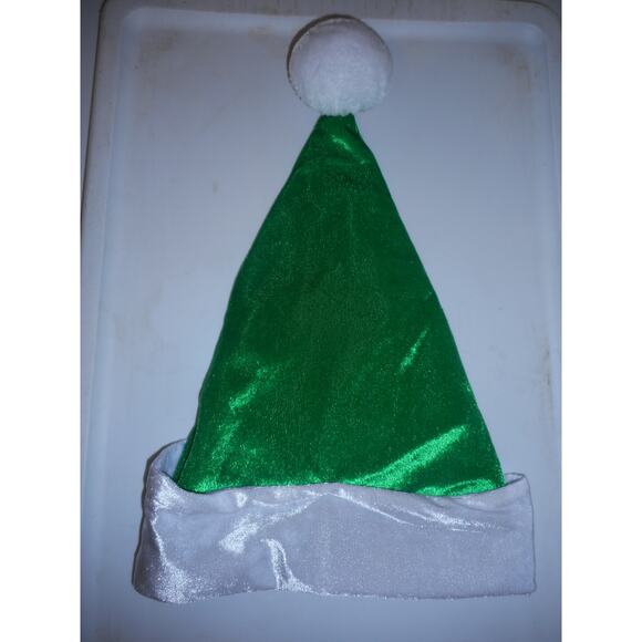 Christmas Santa Hat Green Valour with White Brim 18″ Tall Merry Brite - Picture 2 of 2